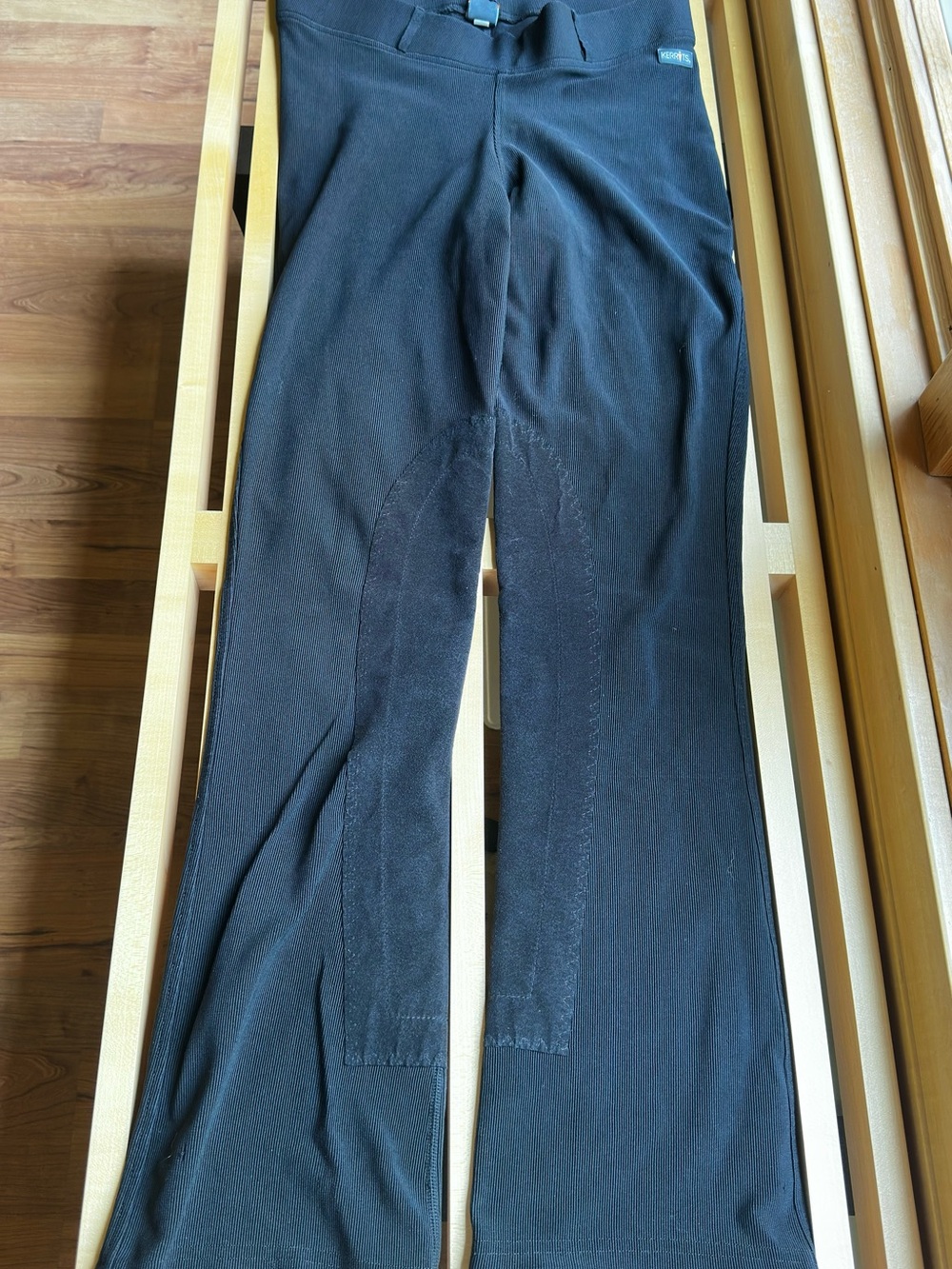 Kerrits Microcord Breeches Black Boot Cut Riding Pants with Kneepatch Large